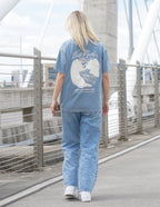 Elevated Faith Christian Apparel T-Shirt in blue featuring a Way Maker design on the back