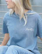 Elevated Faith Christian Apparel T-Shirt in light blue with a stylish embroidered logo