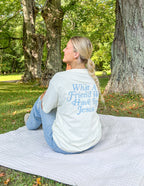 Elevated Faith Christian Apparel T-Shirt with a meaningful message on the back in a natural outdoor setting