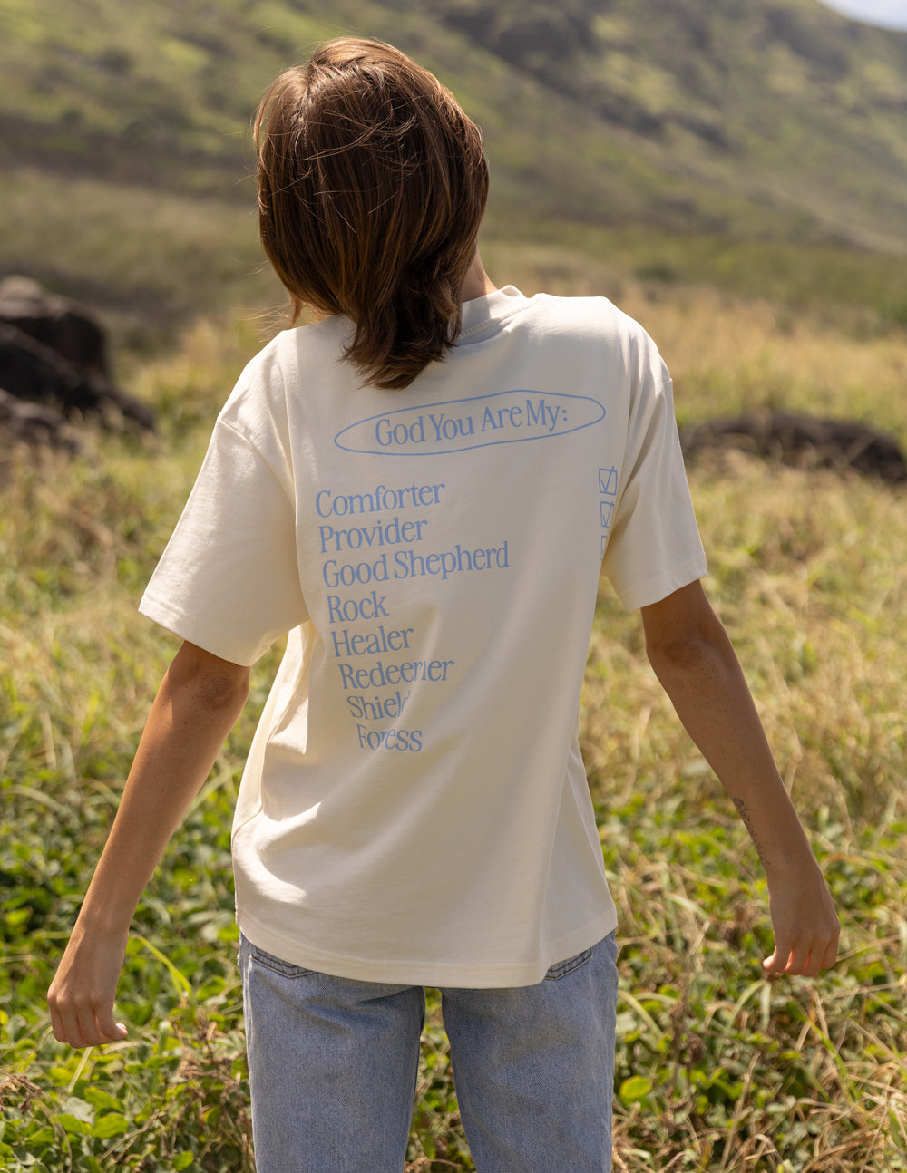 Elevated Faith Christian Apparel T-Shirt featuring inspirational text on the back for a stylish look