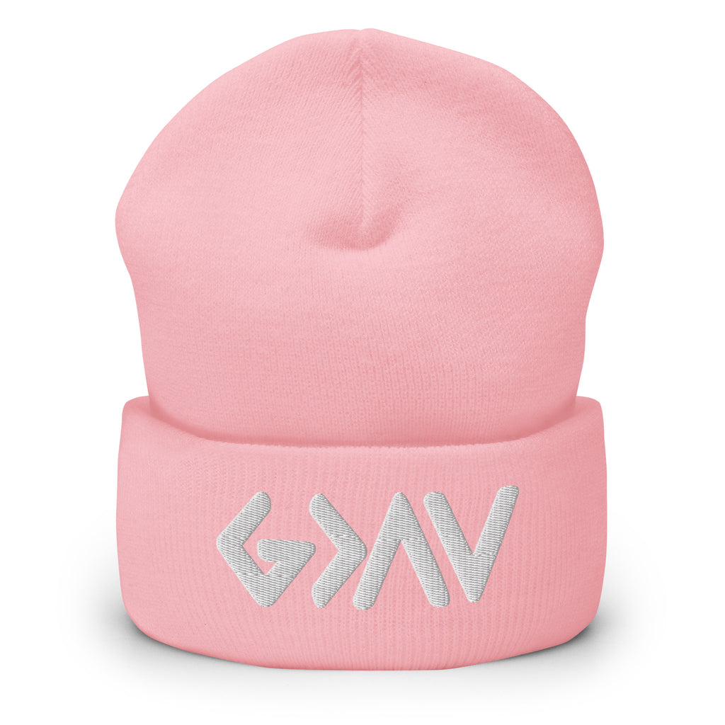 Light Pink Christian Beanie with Stylish Logo for Comfortable Wear in Cold Weather