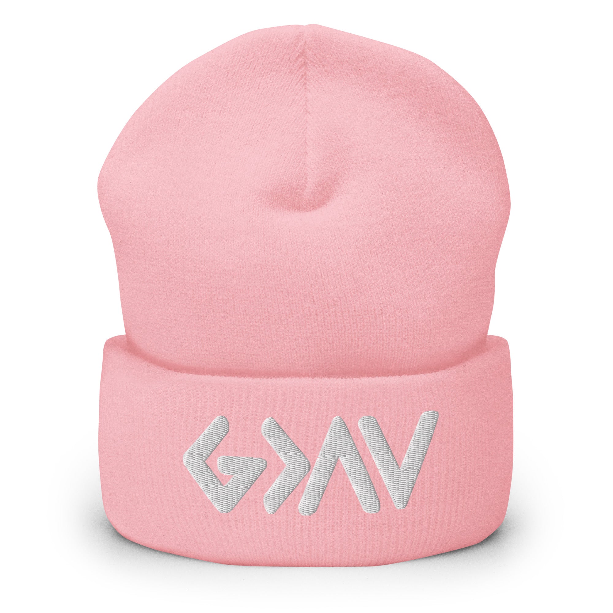 Light Pink Christian Beanie with Stylish Logo for Comfortable Wear in Cold Weather