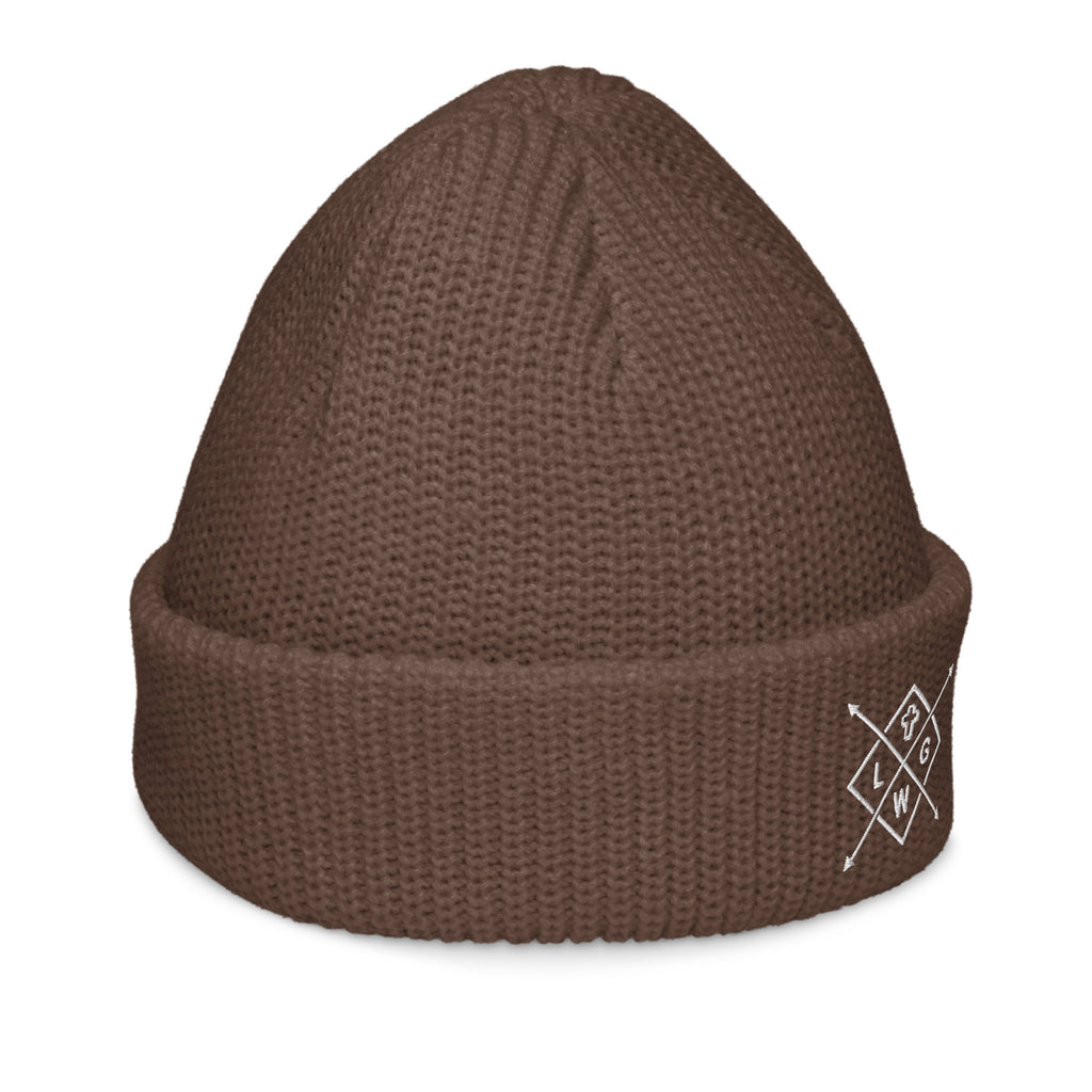 Brown Christian Embroidered Beanie from RepThe1 Apparel with a cozy knit design