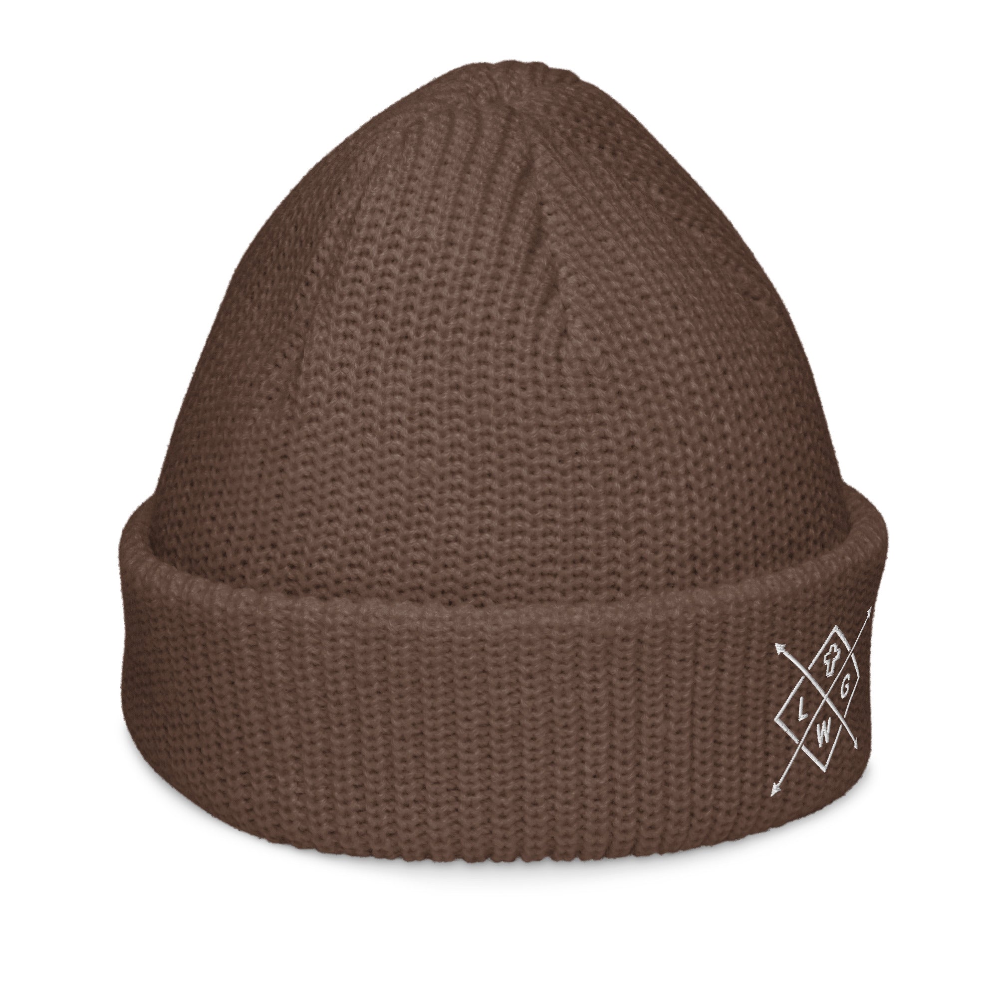Brown Christian Embroidered Beanie from RepThe1 Apparel with a cozy knit design