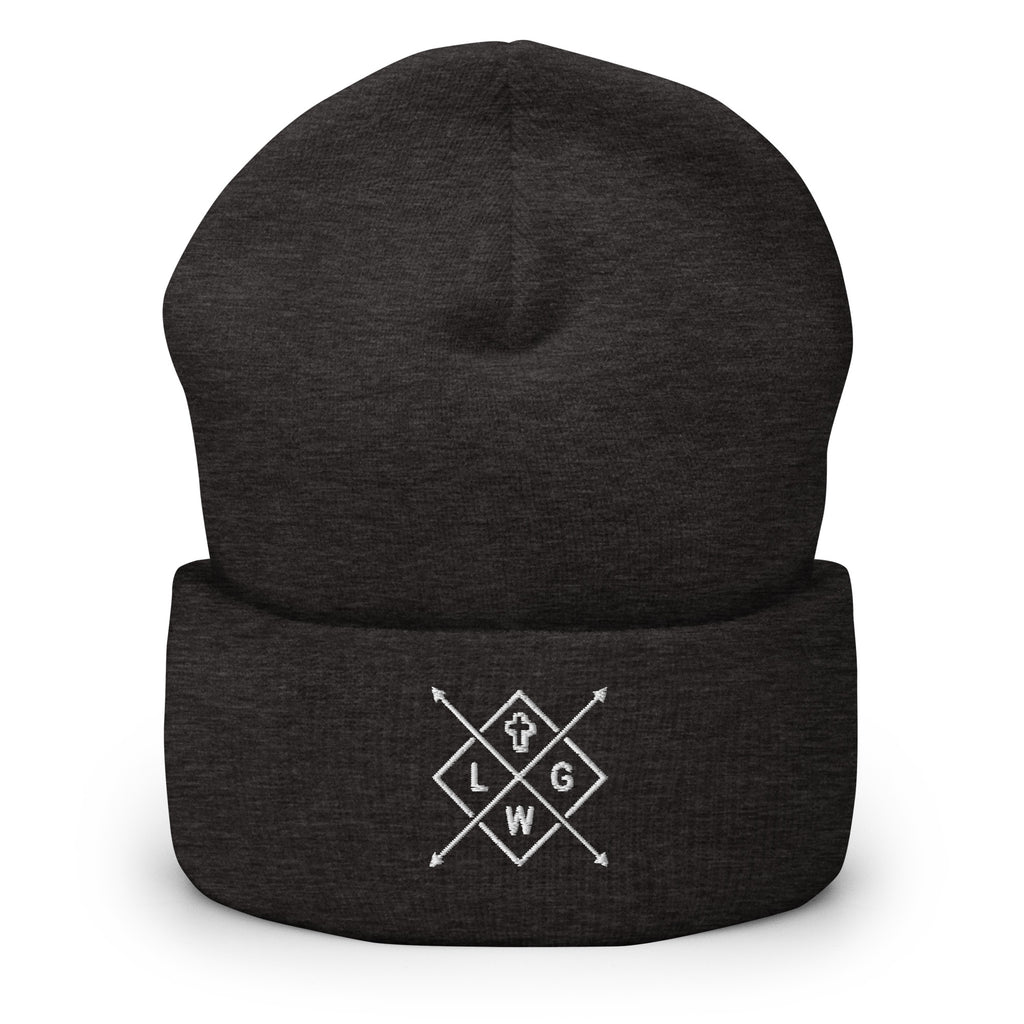 Christian Embroidered Beanie in dark gray featuring a stylish logo design