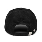 Black corduroy baseball cap with adjustable strap, perfect for adding a stylish touch to Christian jewelry outfits