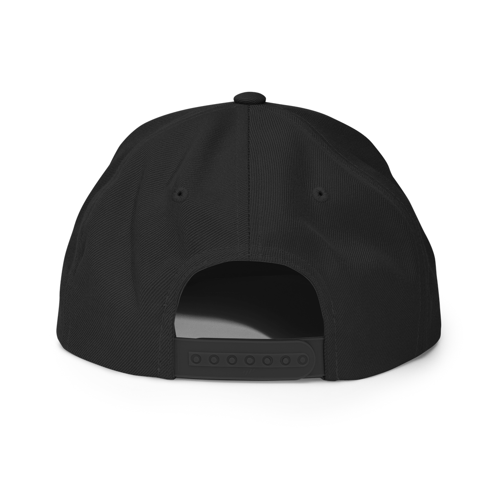 Back view of a black Christian Embroidered Hat with adjustable strap for comfort