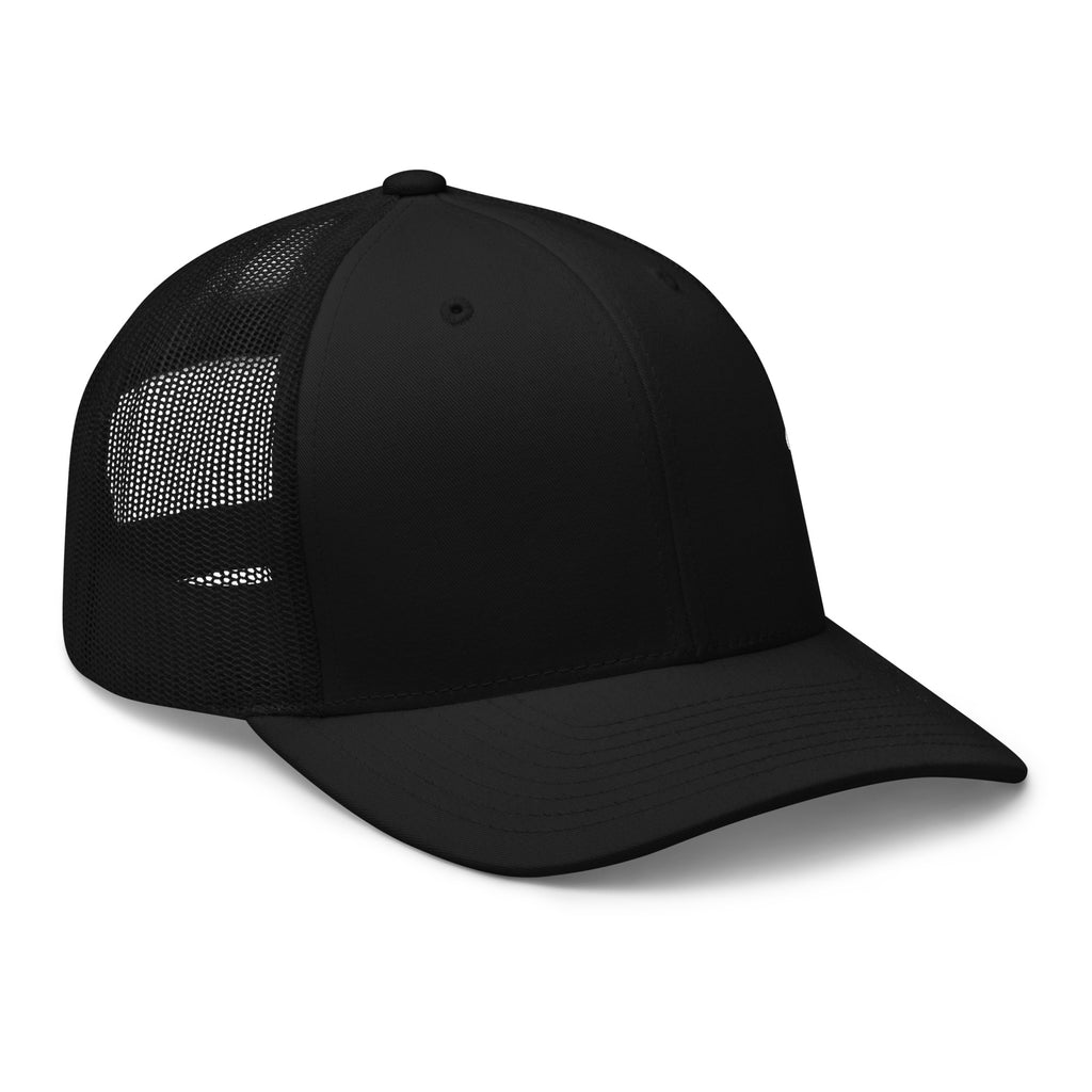 Black Christian Embroidered Hat with mesh back for breathable comfort and stylish design