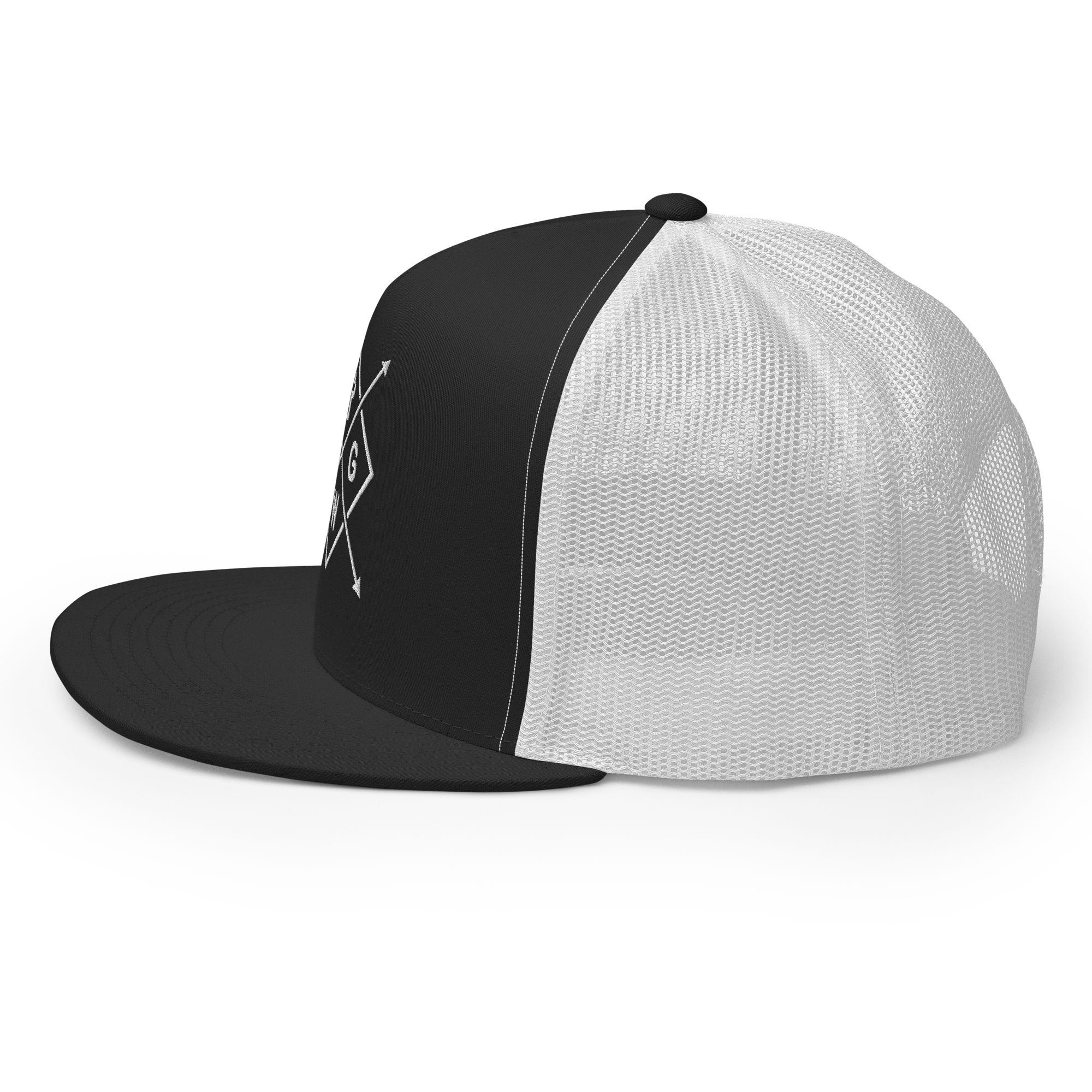 Christian Embroidered Hat in Black and White with Stylish Mesh Back for Everyday Wear