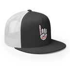 Christian Embroidered Hat with 'First God' Design on a Dark Gray Cap