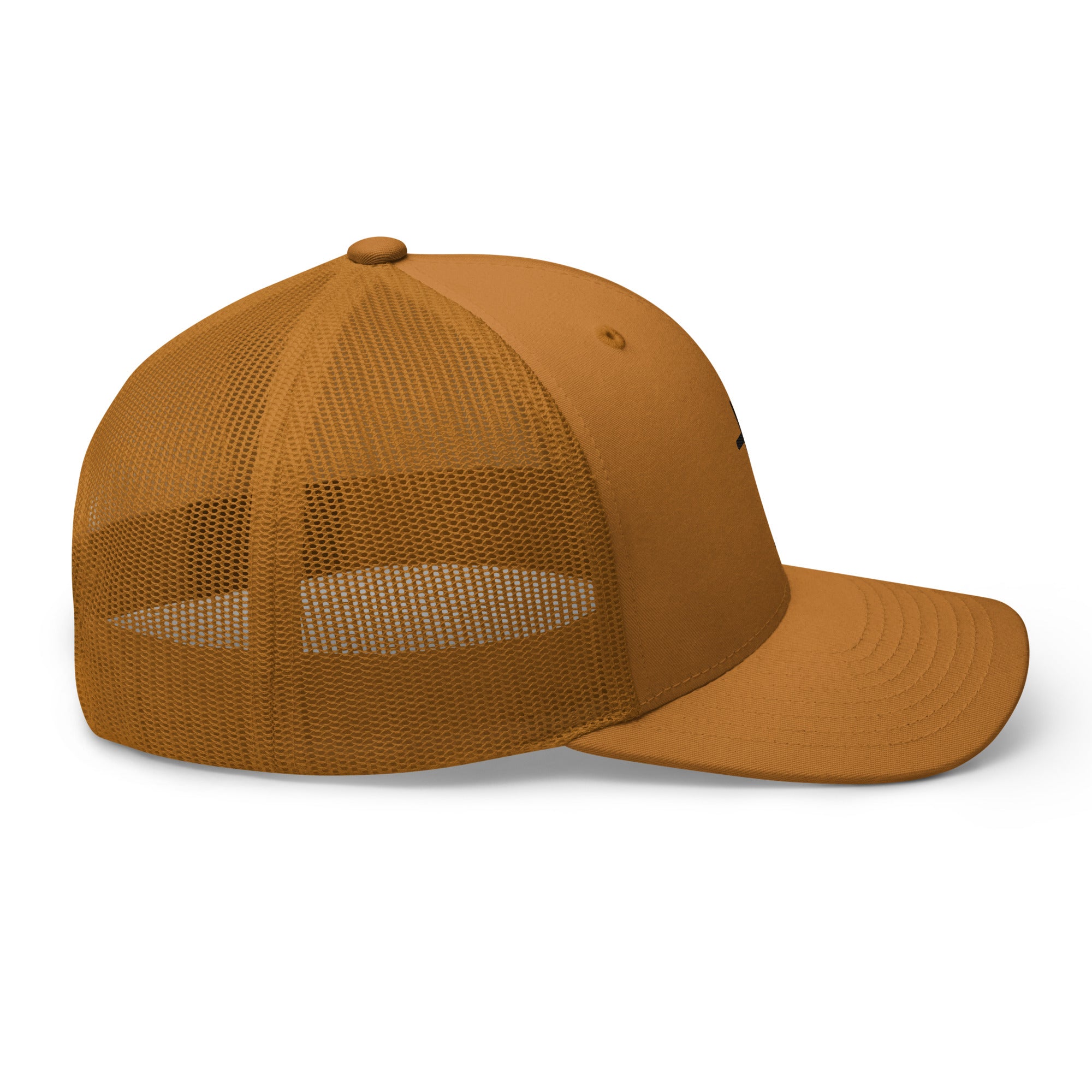 Christian Embroidered Hat in Brown with Mesh Back for Comfortable Fit and Style