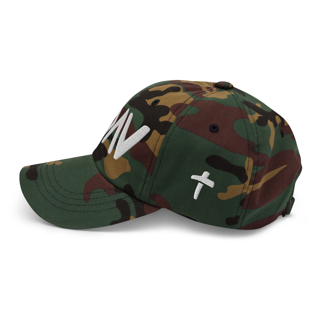 Christian Embroidered Hat in Camouflage with Adjustable Back Strap for Stylish Faith Expression