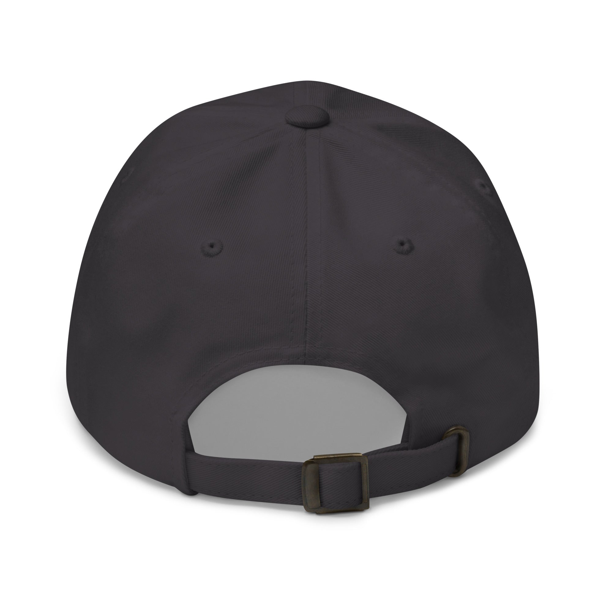 Back view of a Christian Embroidered Hat featuring an adjustable strap for a comfortable fit