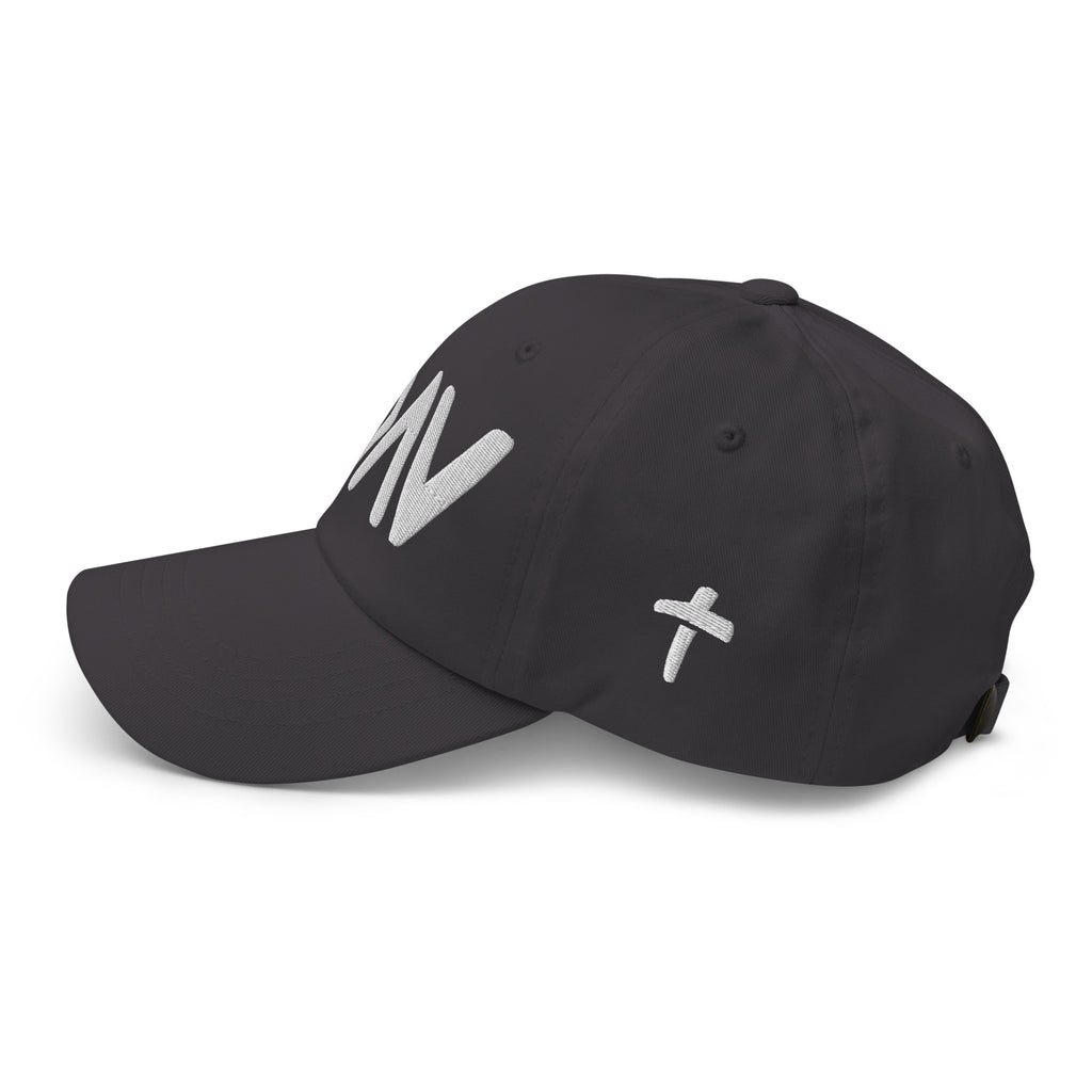 Christian Embroidered Hat in black with white stitching for stylish faith-based fashion