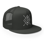 Christian Embroidered Hat in black with geometric logo design for stylish faith expression
