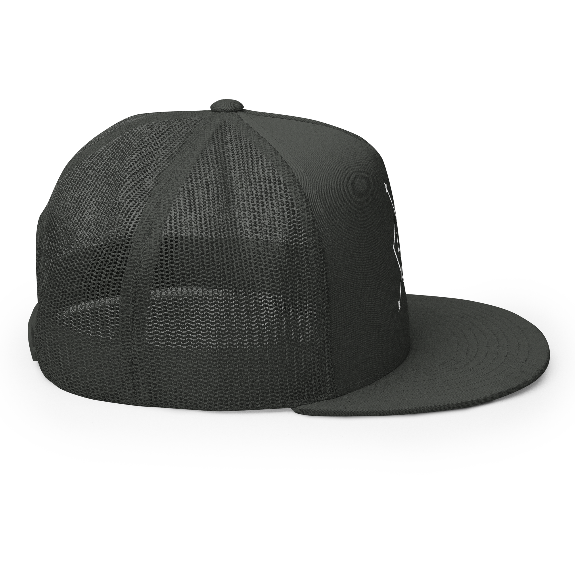 Side view of Christian Embroidered Hat featuring a sleek design and breathable mesh back