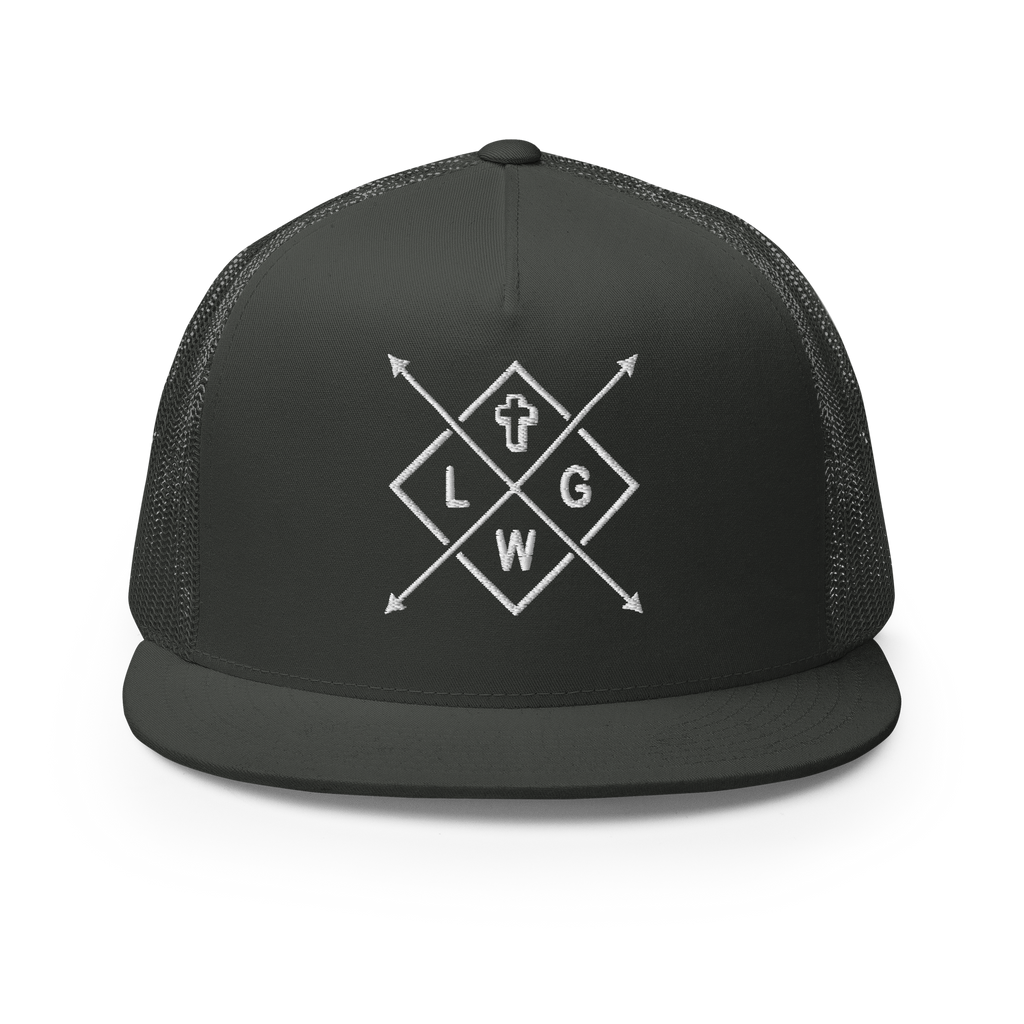 Christian Embroidered Hat in black with unique logo and cross design for stylish faith expression