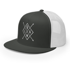 Christian Embroidered Hat with a stylish design featuring cross and arrow graphics on a black and white cap