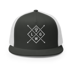 Christian Embroidered Hat with a stylish graphic design on a black and white cap
