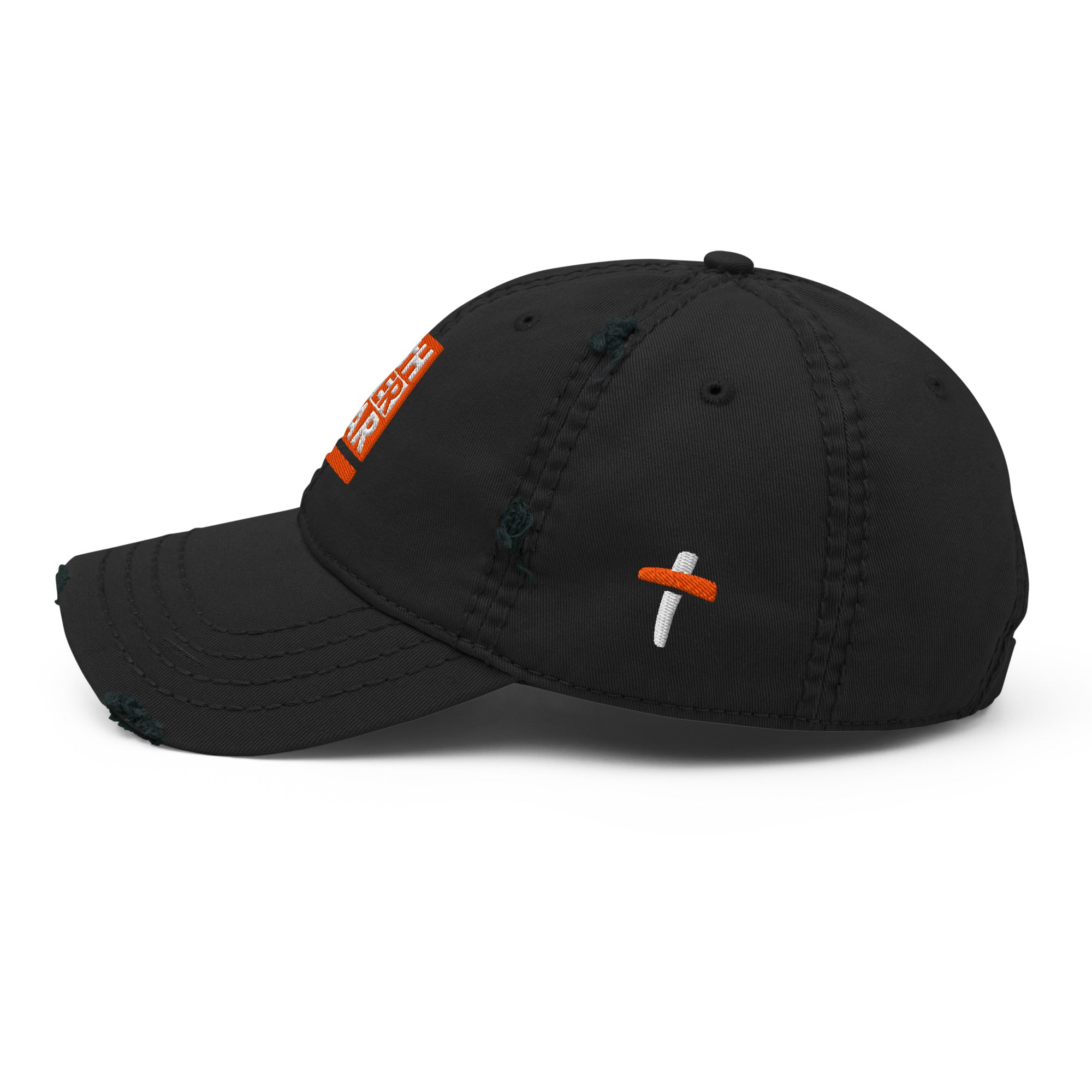 Christian Embroidered Hat in black with vibrant cross design, perfect for casual wear and expressing faith