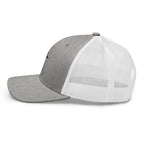 Gray Christian Embroidered Hat with a mesh back for comfortable wear and stylish look