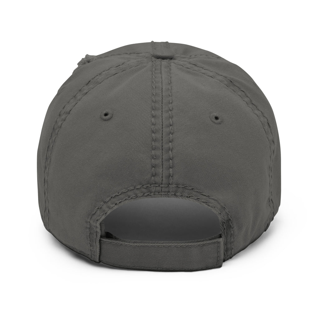 Back view of a gray Christian Embroidered Hat with adjustable strap for comfort and style