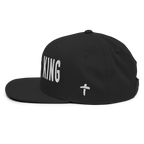 Black Christian Embroidered Hat featuring stylish text and a cross design for a bold look