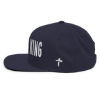 Christian Embroidered Hat in Navy Blue with Bold Text Design and Cross Detail