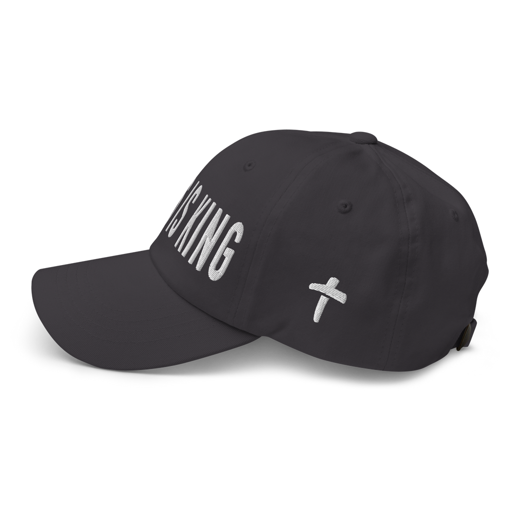 Christian Embroidered Hat in black featuring stylish text and a cross design for faith-inspired fashion