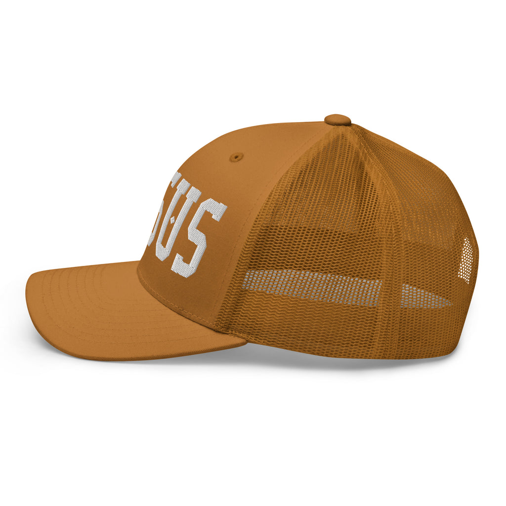 Christian Embroidered Hat in brown featuring bold lettering for stylish faith expression