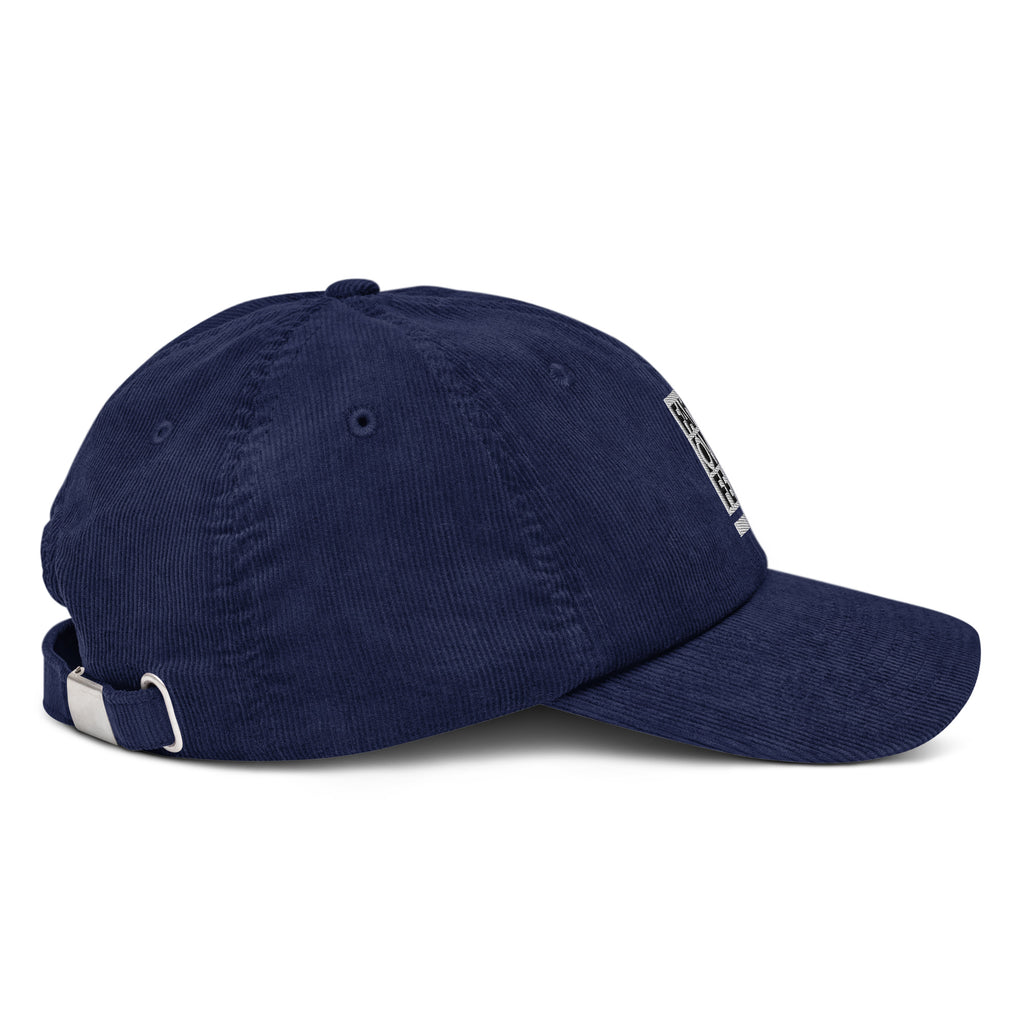 Navy Christian Embroidered Hat made from soft corduroy with adjustable strap for a comfortable fit