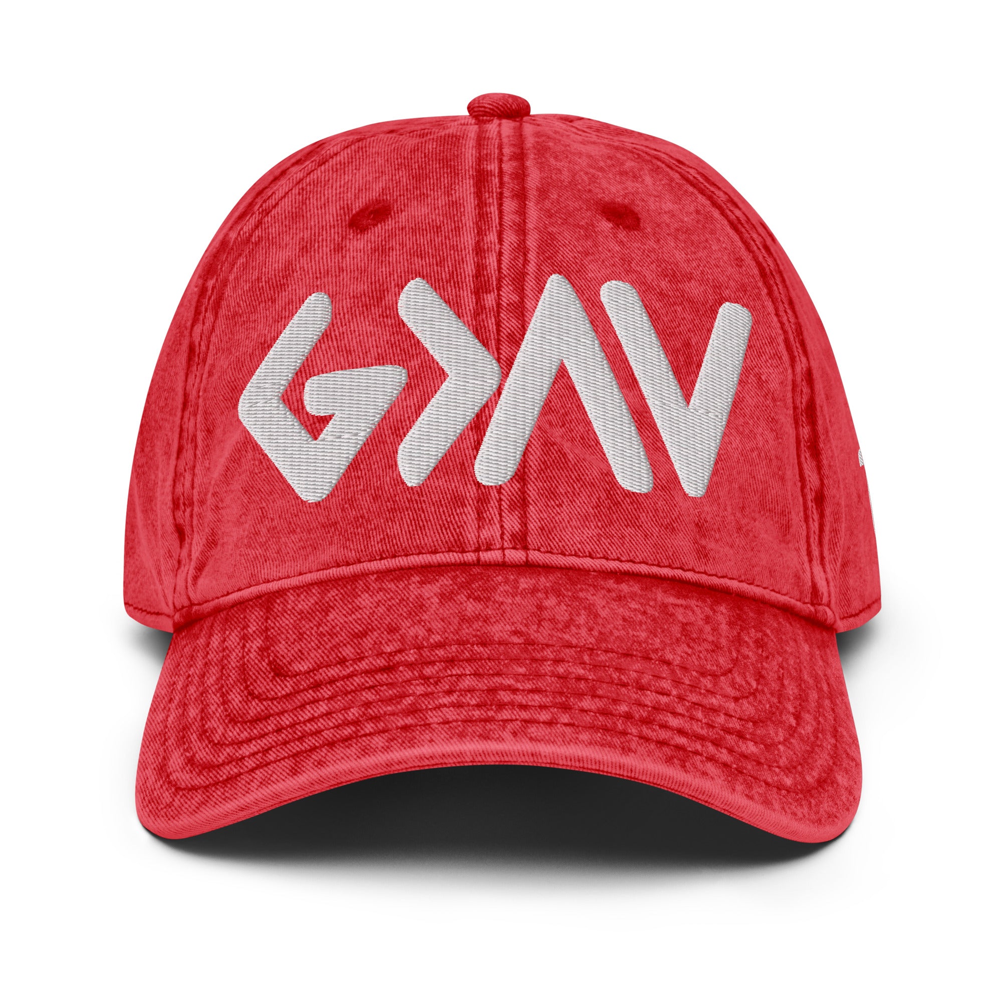 Red Christian Embroidered Hat with Stylish Logo Design for Everyday Wear