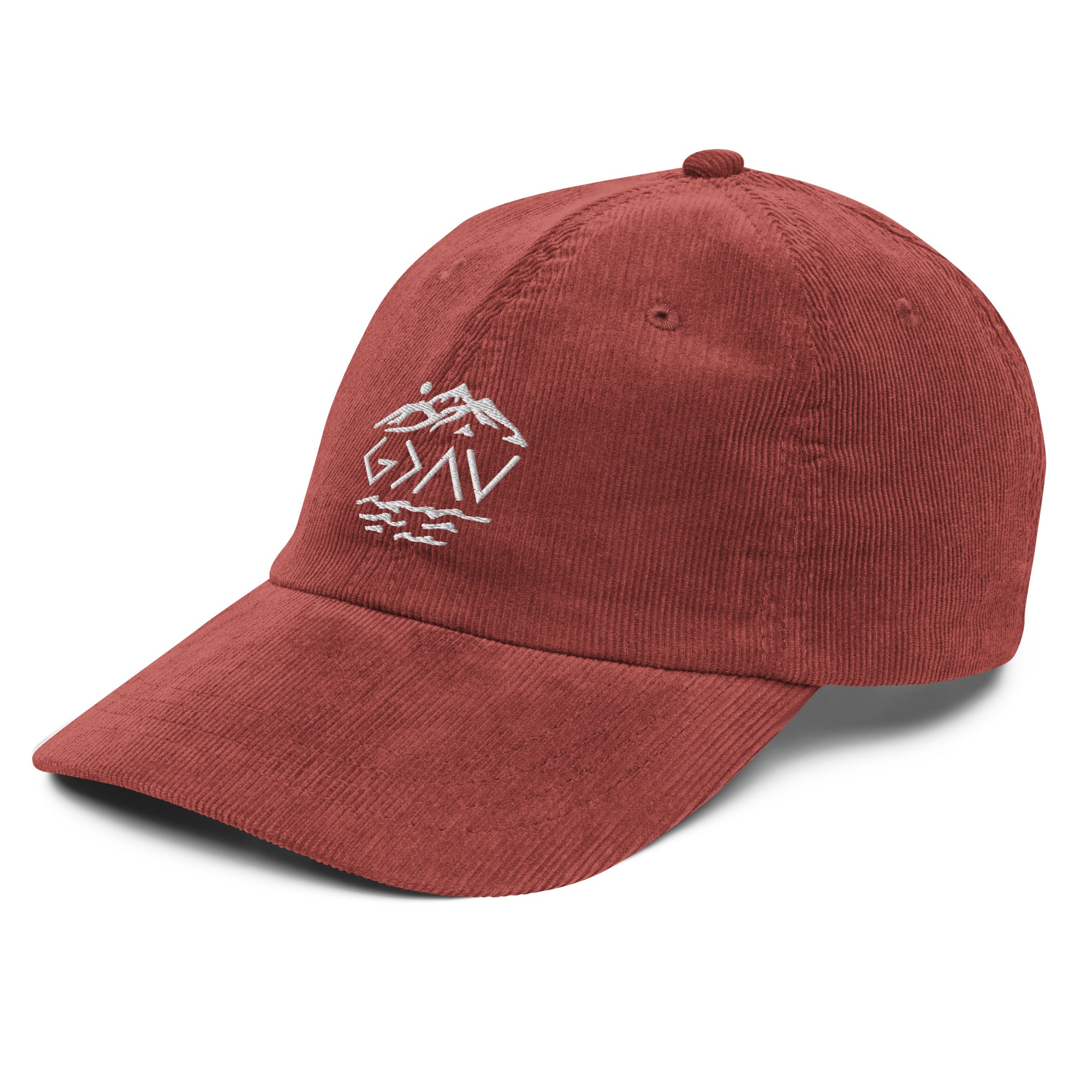 Christian Embroidered Hat in Burgundy with Stylish Corduroy Fabric for Casual Wear