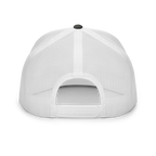 Back view of a white Christian Embroidered Hat with a breathable mesh design and adjustable strap