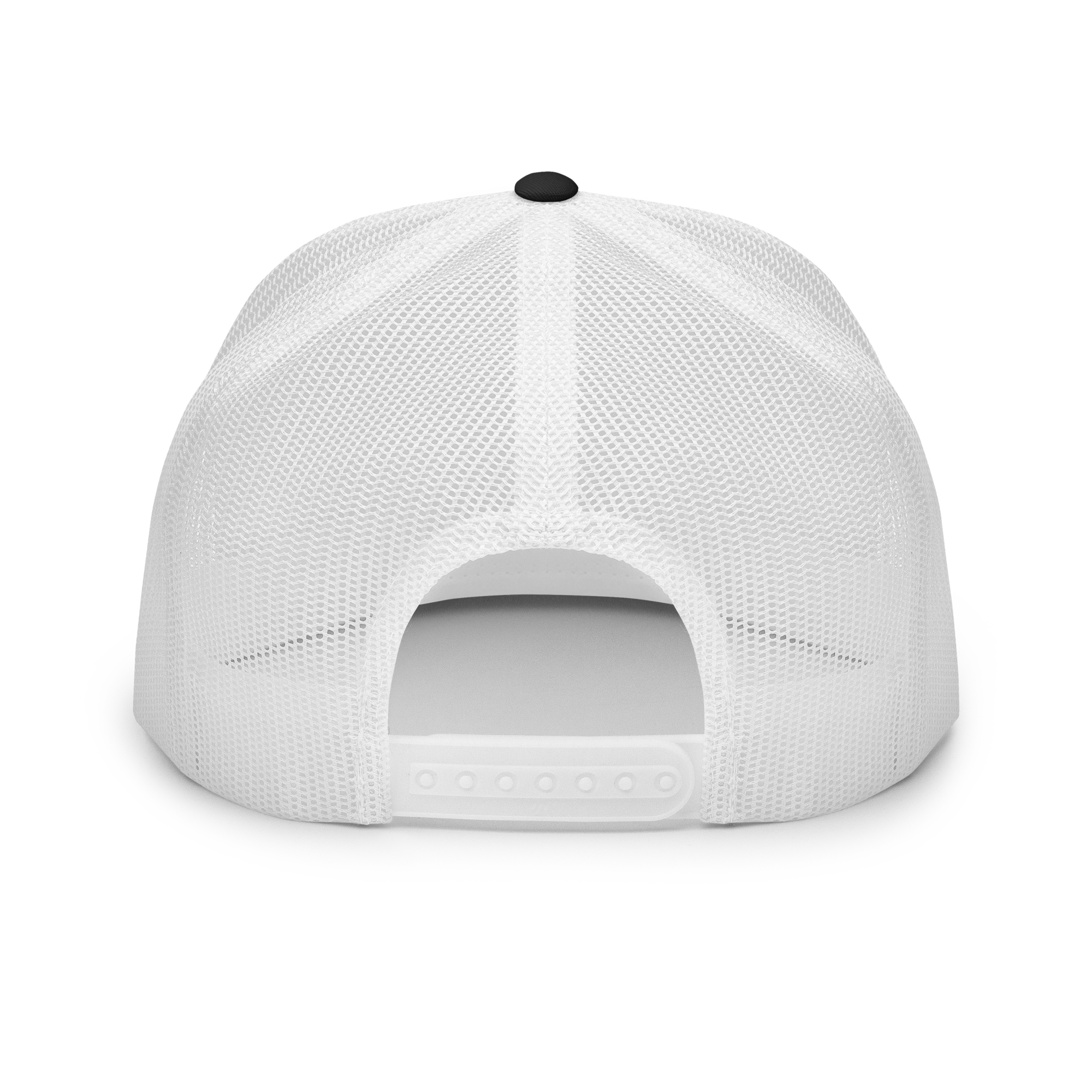 White mesh back of a Christian Embroidered Hat designed for comfort and style