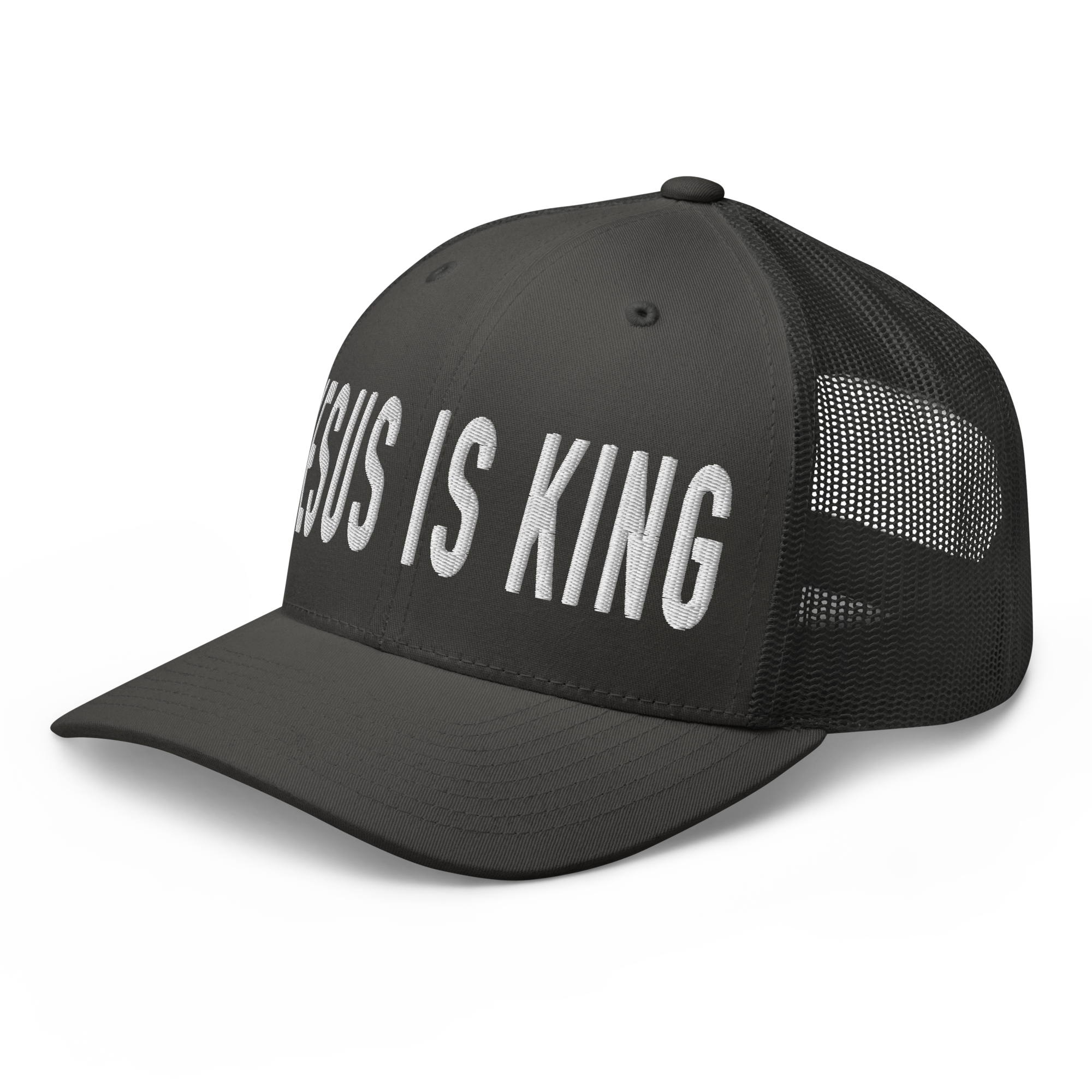 Black Christian Hat with 'Jesus is King' Embroidery for Faith-Inspired Fashion