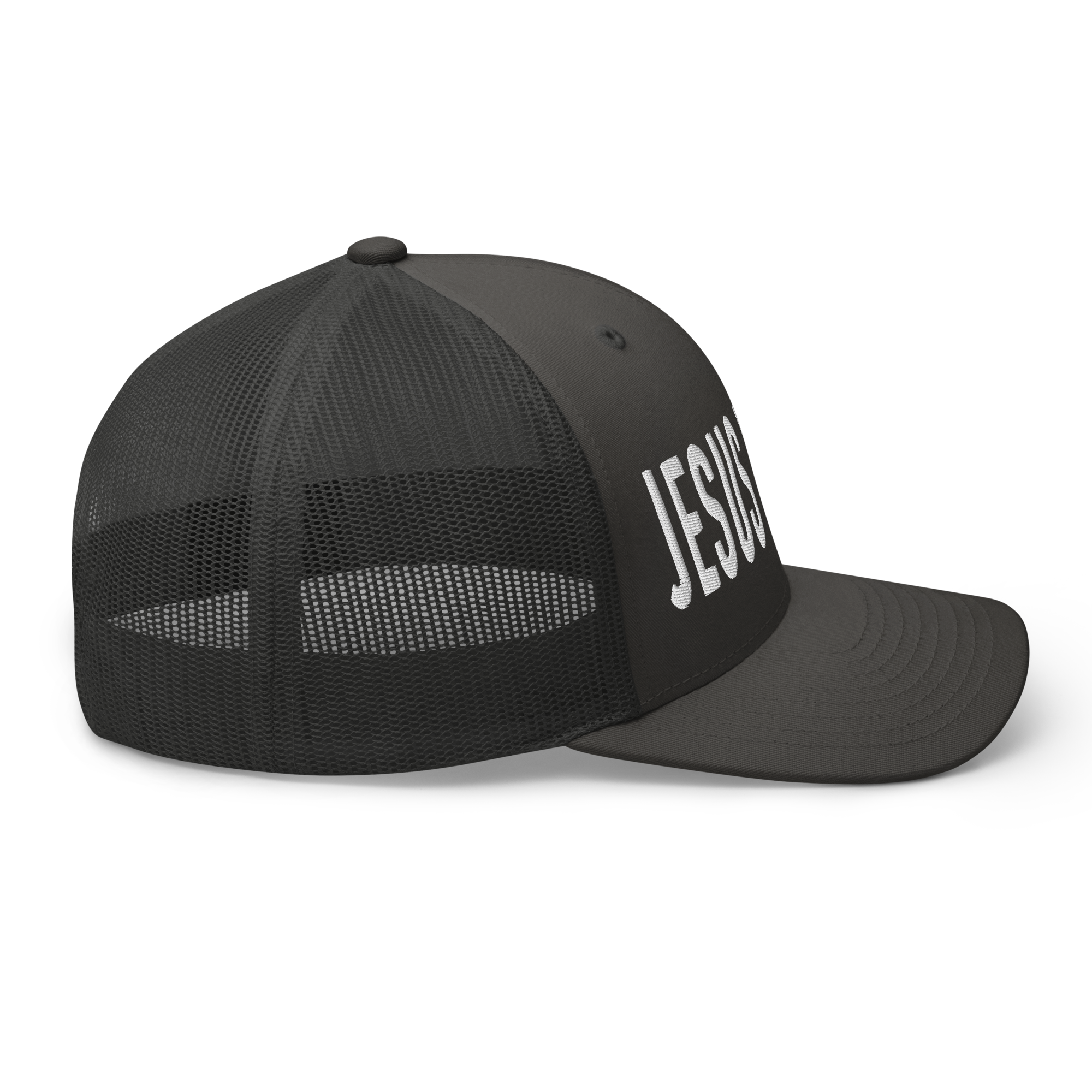 Black Christian Hat with 'JESUS' embroidered on the front for faith-inspired fashion