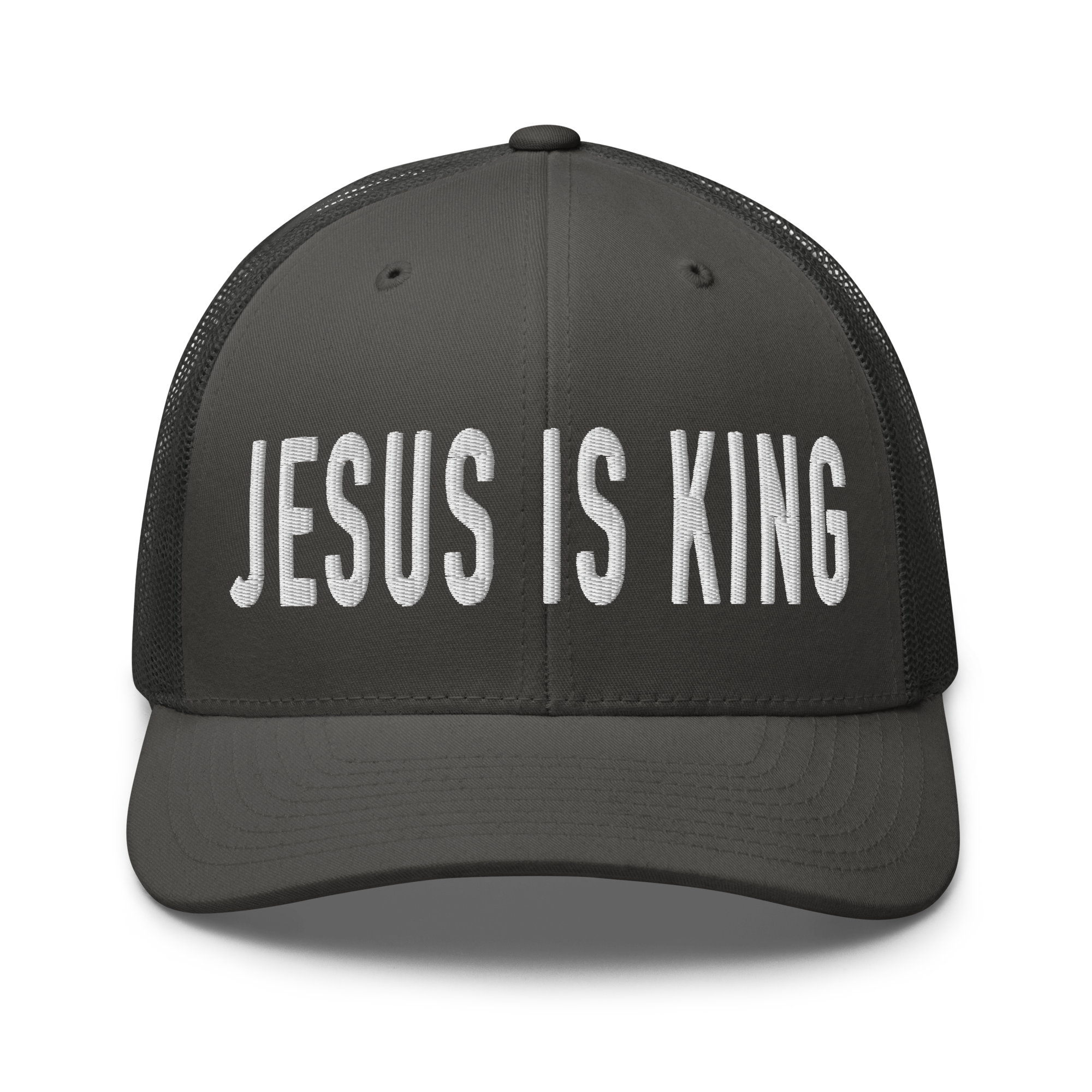 Christian Hat with Jesus is King Embroidery in Stylish Black Design