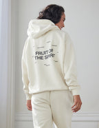 Elevated Faith Christian Hoodie in Cream with 'Fruit of the Spirit' Graphic on the Back