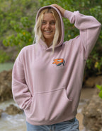 Elevated Faith Christian Hoodie in Pink with Flower Design and Front Pouch Pocket