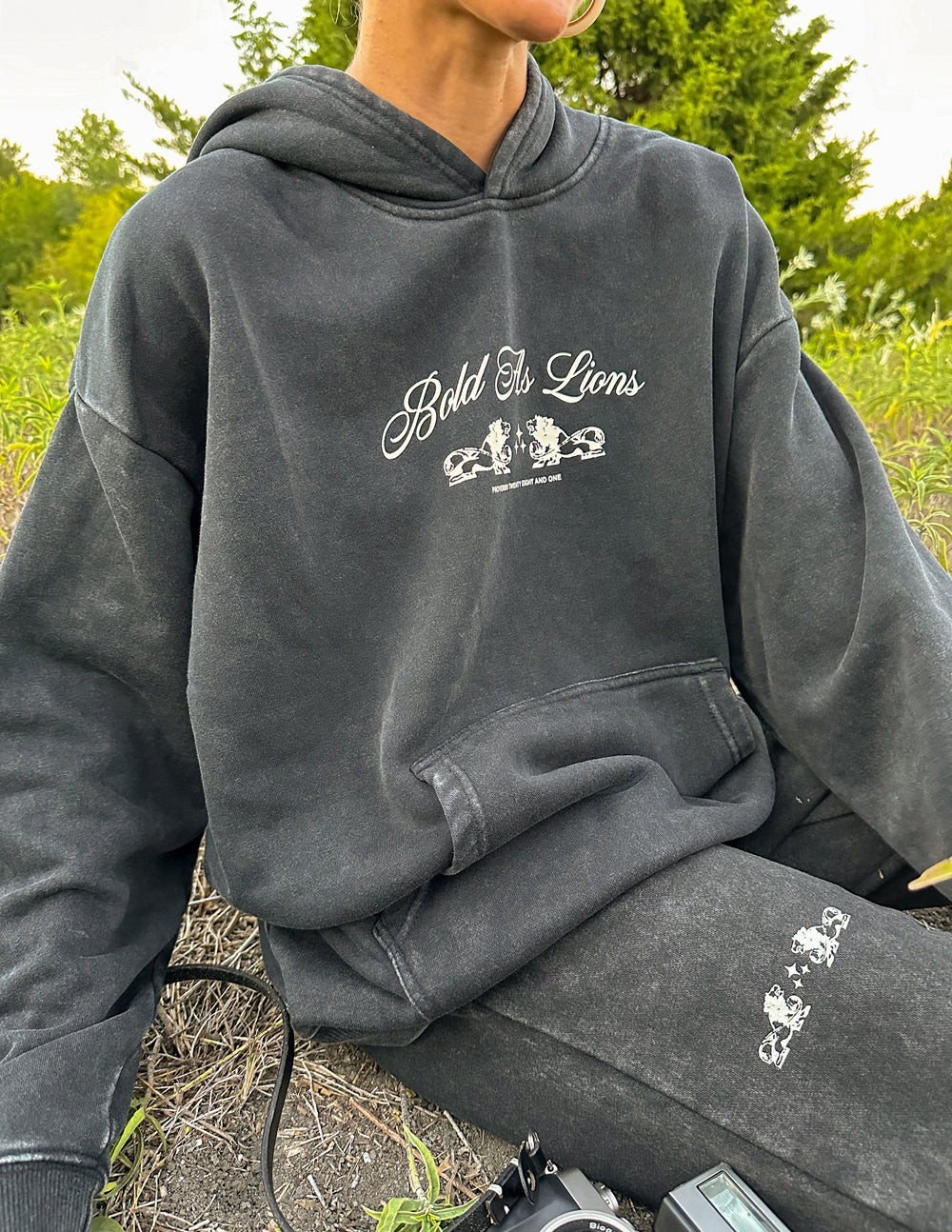 Elevated Faith Christian Hoodie in Black with Bold Lions Graphic for Casual Wear