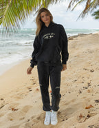 Elevated Faith Christian Hoodie in Black with Casual Fit for Comfortable Beach Style