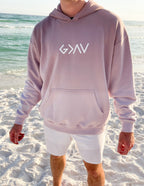 Elevated Faith Christian Hoodie in Soft Pink with Front Pocket, Perfect for Beachwear
