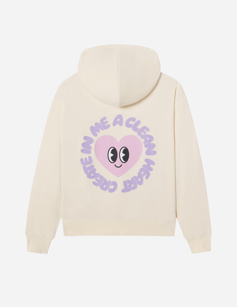Elevated Faith Christian Hoodie in cream with playful heart design on the back