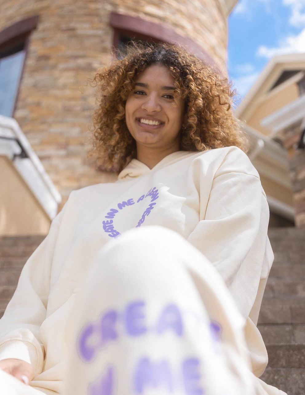 Elevated Faith Christian Hoodie in Cream Featuring Inspirational Design for Comfort and Faith