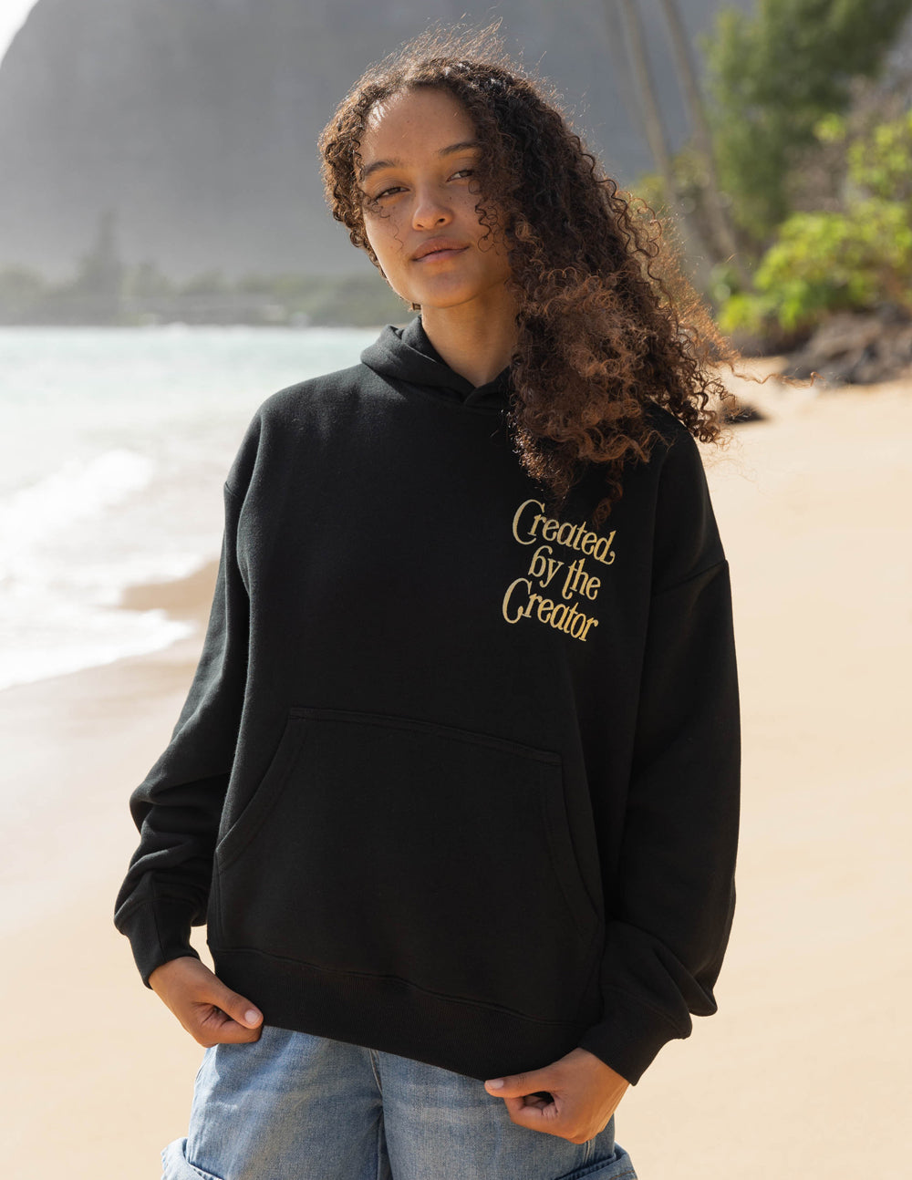 Elevated Faith Christian Hoodie in Black with 'Created by the Creator' Print on the Front
