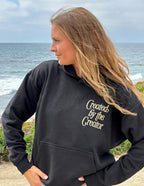 Elevated Faith Christian Hoodie in Black with 'Created by the Creator' Text on Front