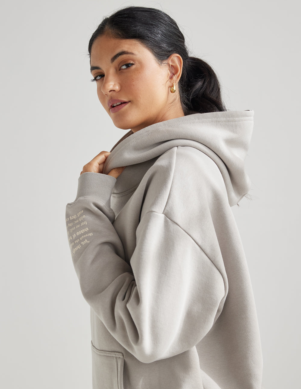 Elevated Faith Christian Hoodie in Light Gray with Comfortable Fit and Inspirational Text
