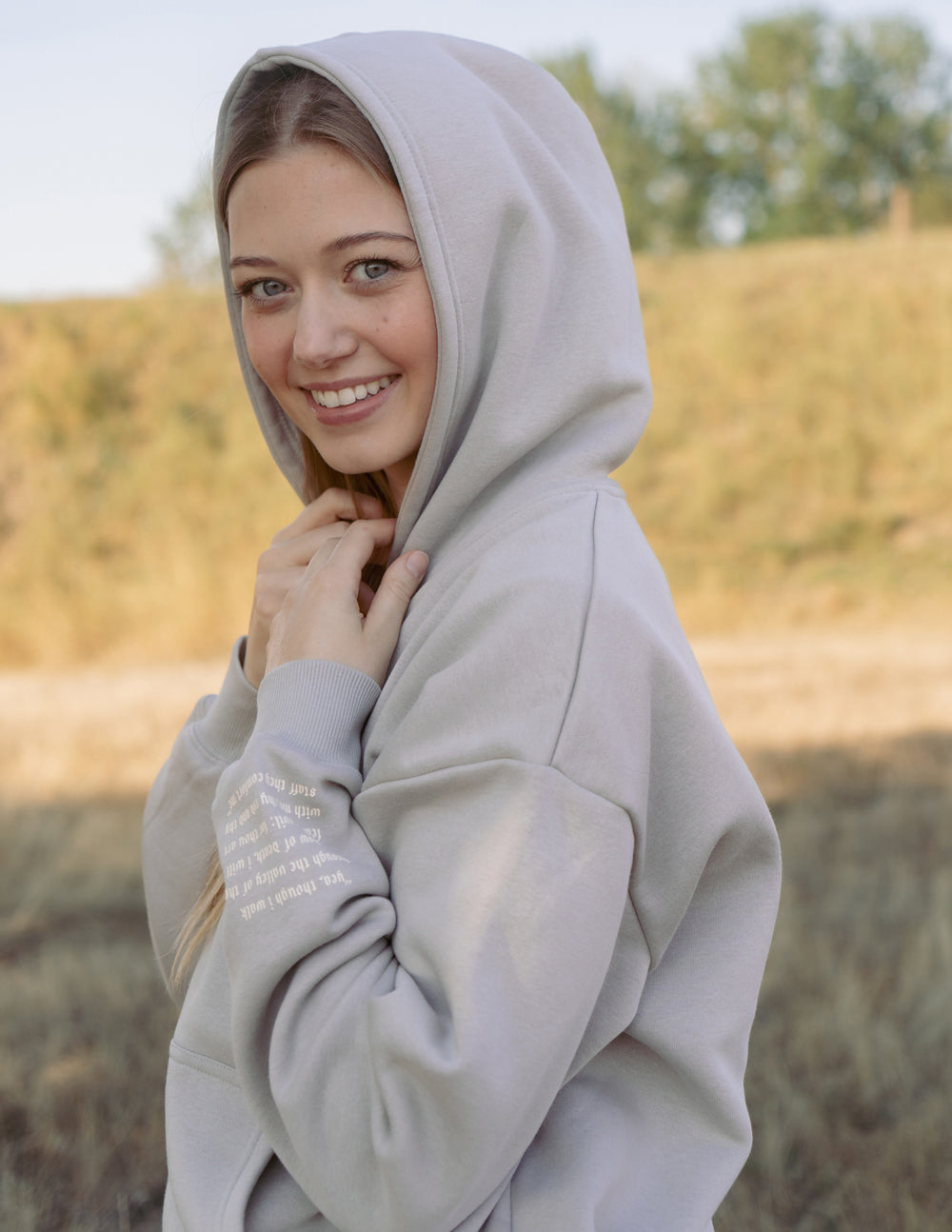 Light Gray Christian Hoodie from Elevated Faith with a cozy fit and inspirational text