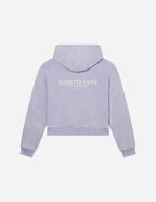 Elevated Faith Cropped Christian Hoodie in Lavender with Back Logo Design